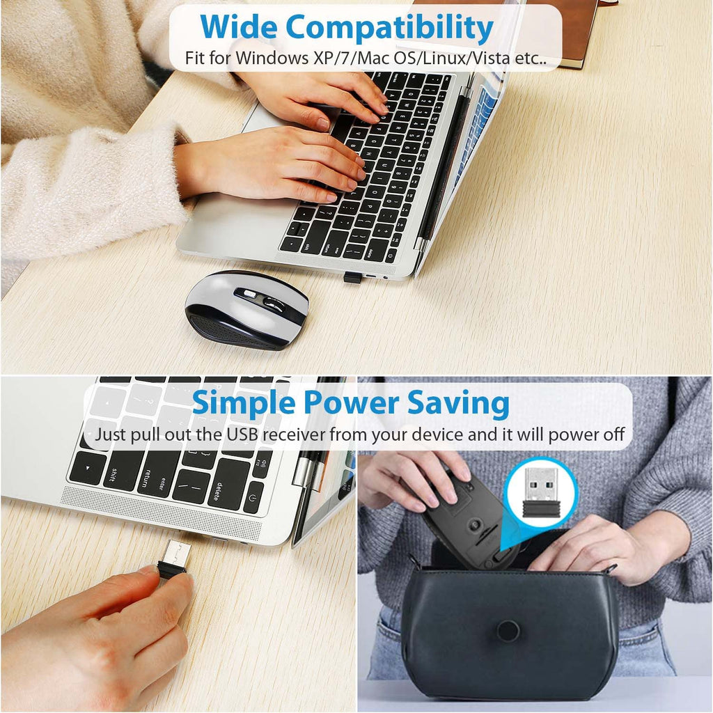 2.4G Wireless Gaming Mouse Optical Mice WIth Receiver 3 Adjustable DPI
