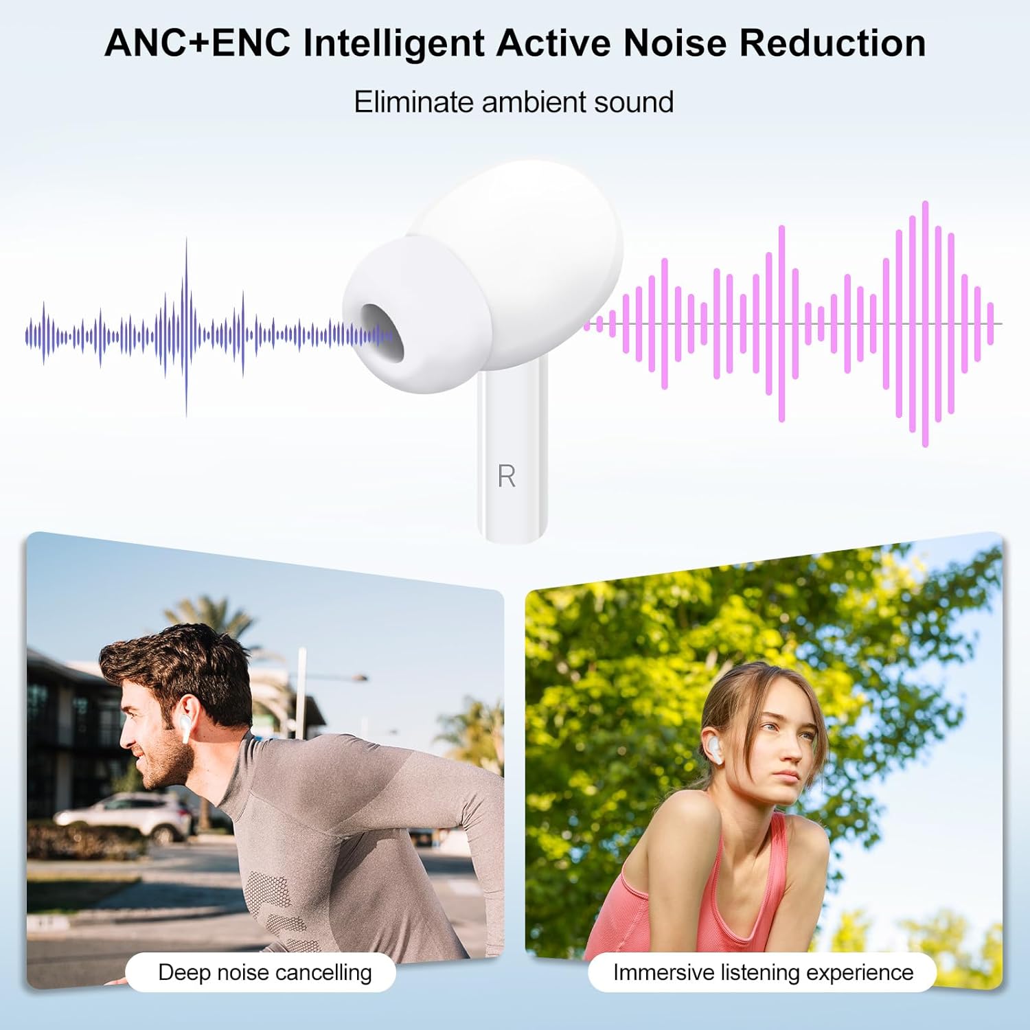Wireless Earbuds, 5.4 Bluetooth Headphones With Touch Screen Ear Buds,