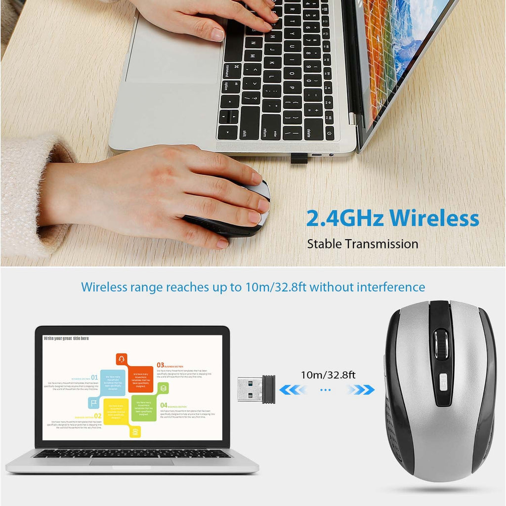 2.4G Wireless Gaming Mouse Optical Mice WIth Receiver 3 Adjustable DPI