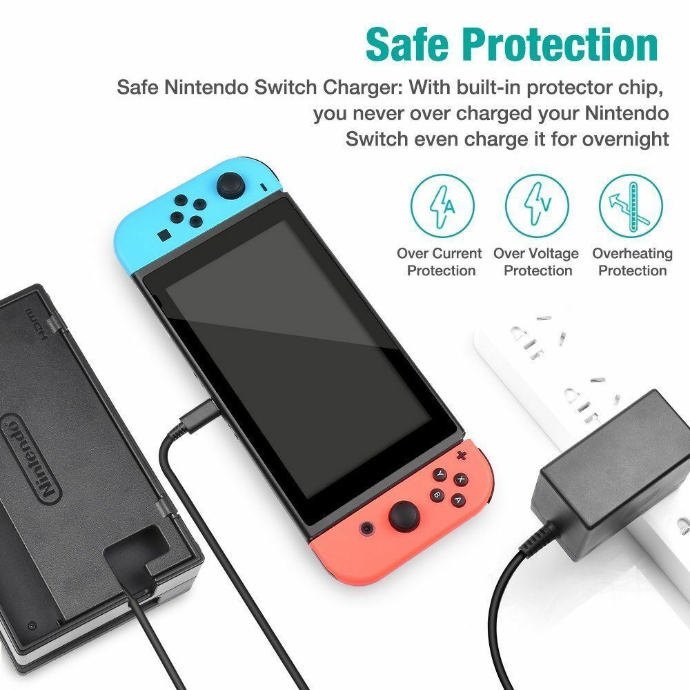For Nintendo Switch AC Power Supply Adapter Home Wall Travel Charger