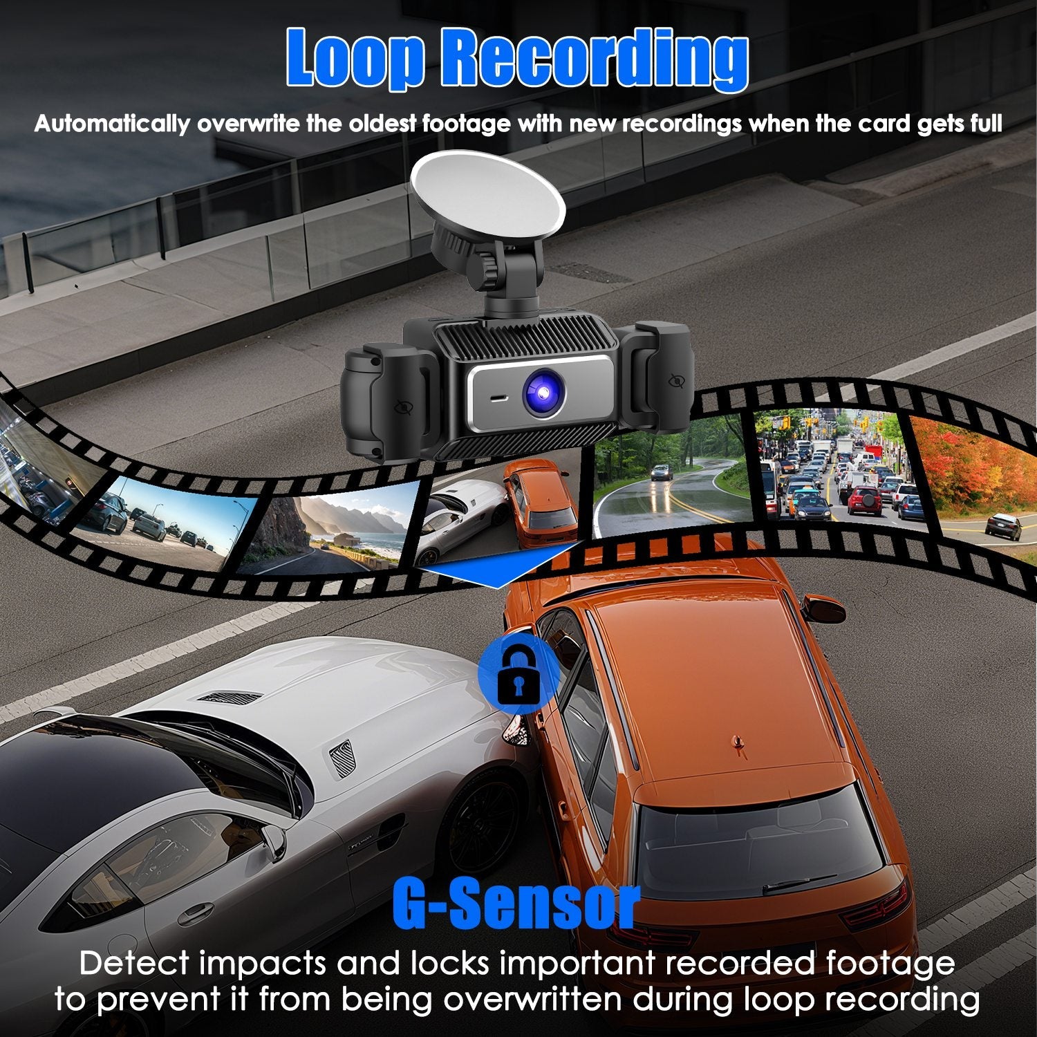 4 Channel Car Dash Cam With 128G MMC Card 1080P Front 720P Left Right