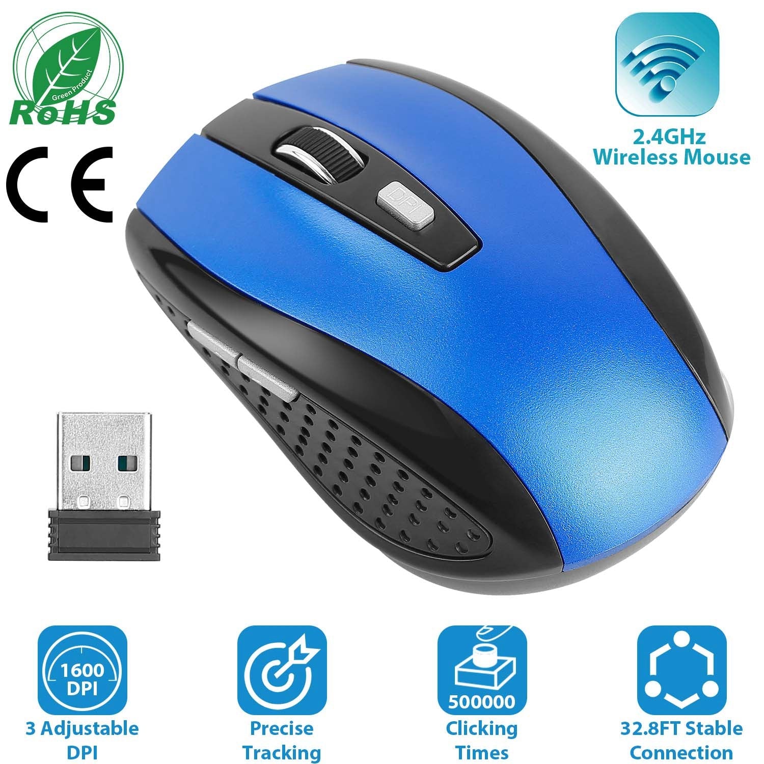 2.4G Wireless Gaming Mouse Optical Mice WIth Receiver 3 Adjustable DPI
