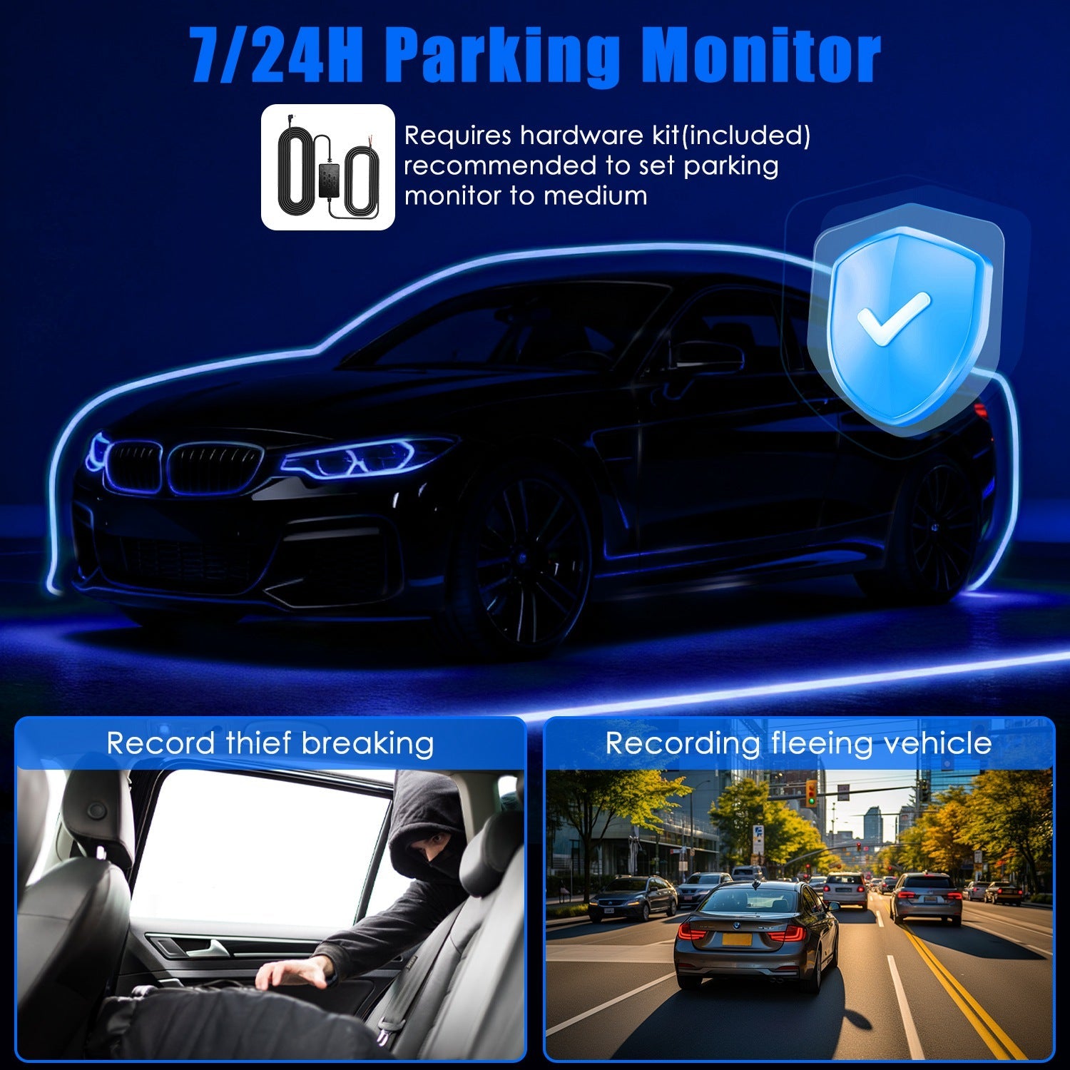 4 Channel Car Dash Cam With 128G MMC Card 1080P Front 720P Left Right