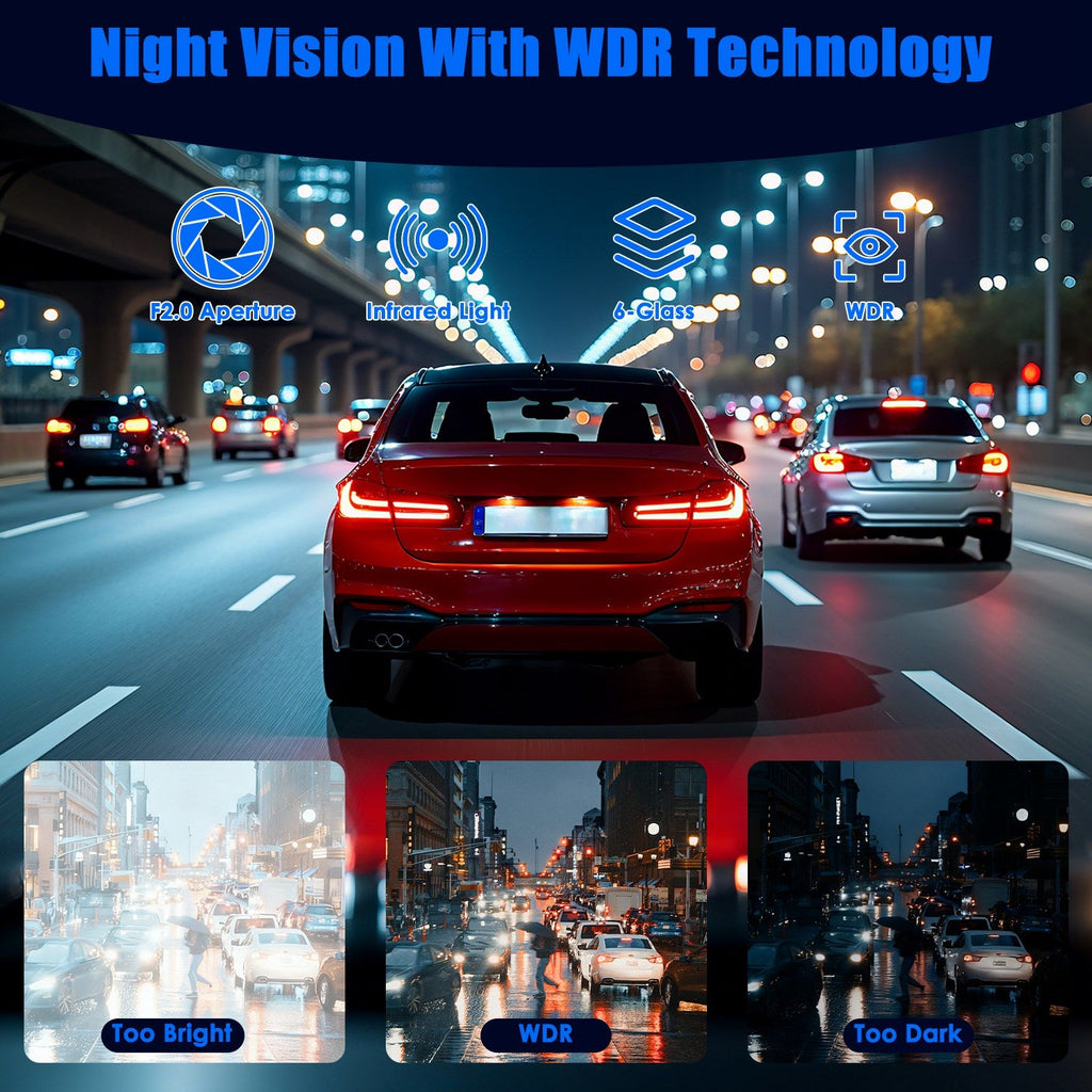 4 Channel Car Dash Cam With 128G MMC Card 1080P Front 720P Left Right