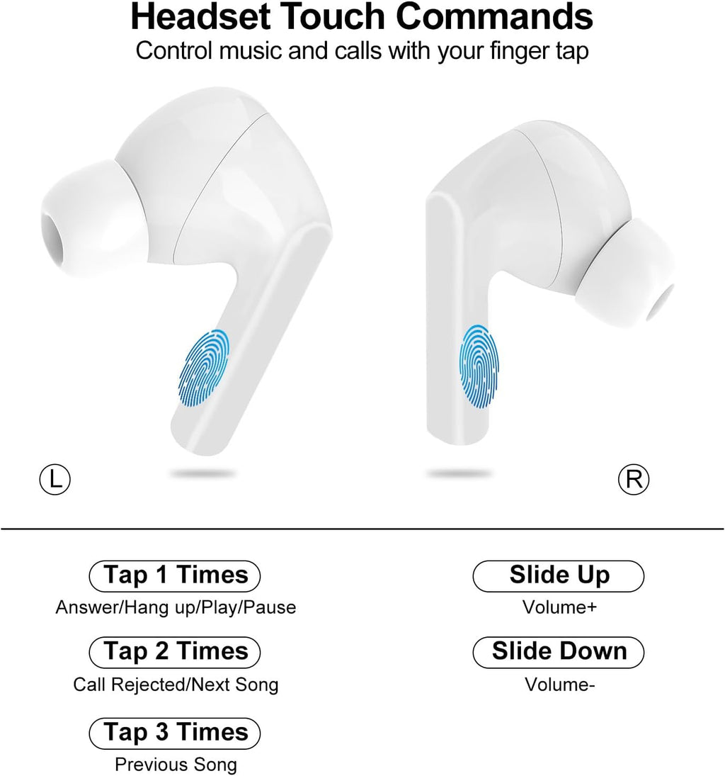 Wireless Earbuds, 5.4 Bluetooth Headphones With Touch Screen Ear Buds,