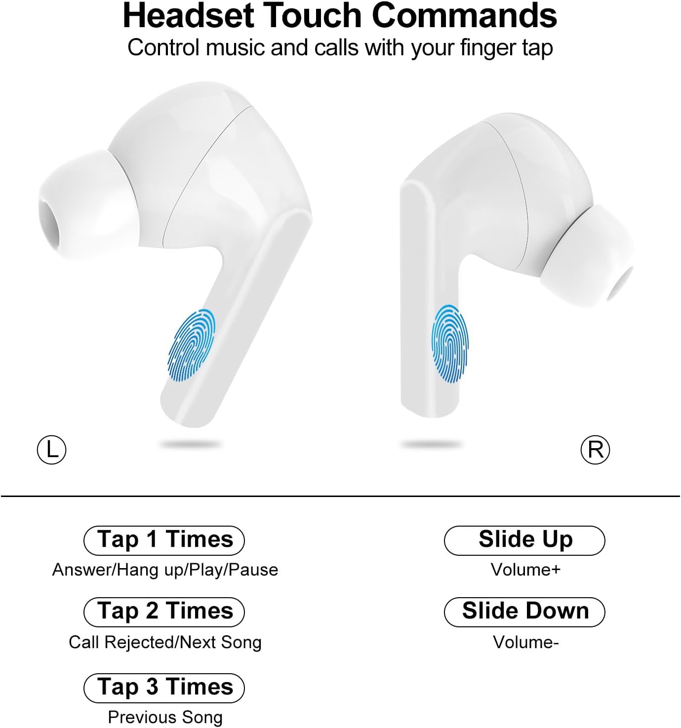 Wireless Earbuds, 5.4 Bluetooth Headphones With Touch Screen Ear Buds,