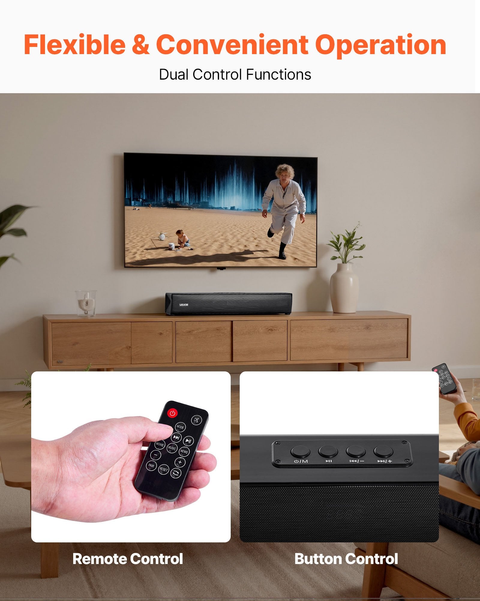 Sound Bar for Smart TV, 2.0 Channel, 450 mm Compact Soundbar TV